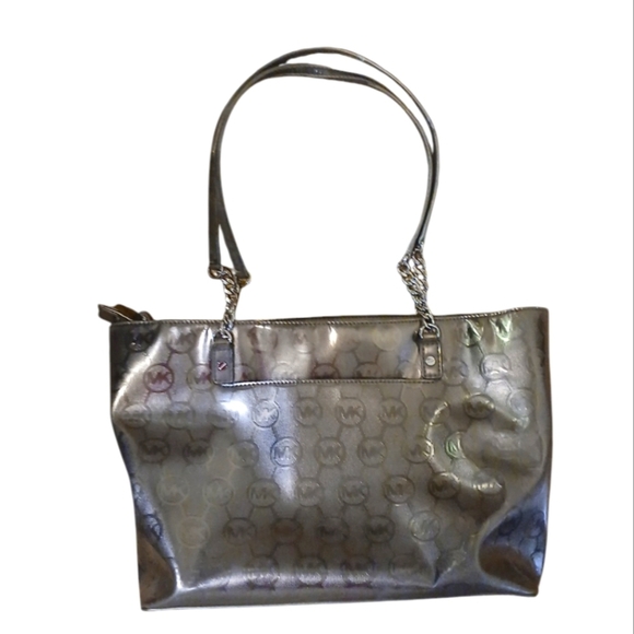 Michael Kors Bronze Tote Metalluc Chain-Link Shoulder Bag - Picture 12 of 12